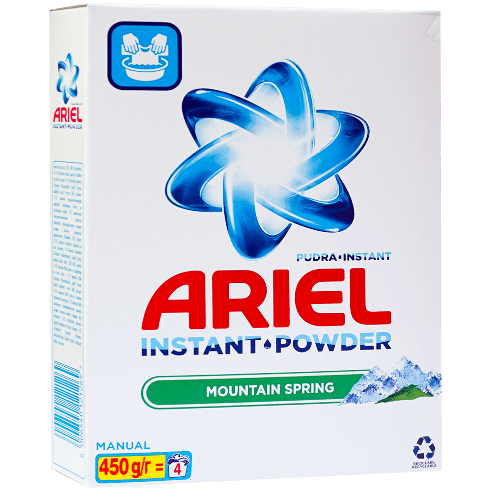 Detergent pudra manual, Ariel Mountain Spring, 450 G - Pentru haine improspatate